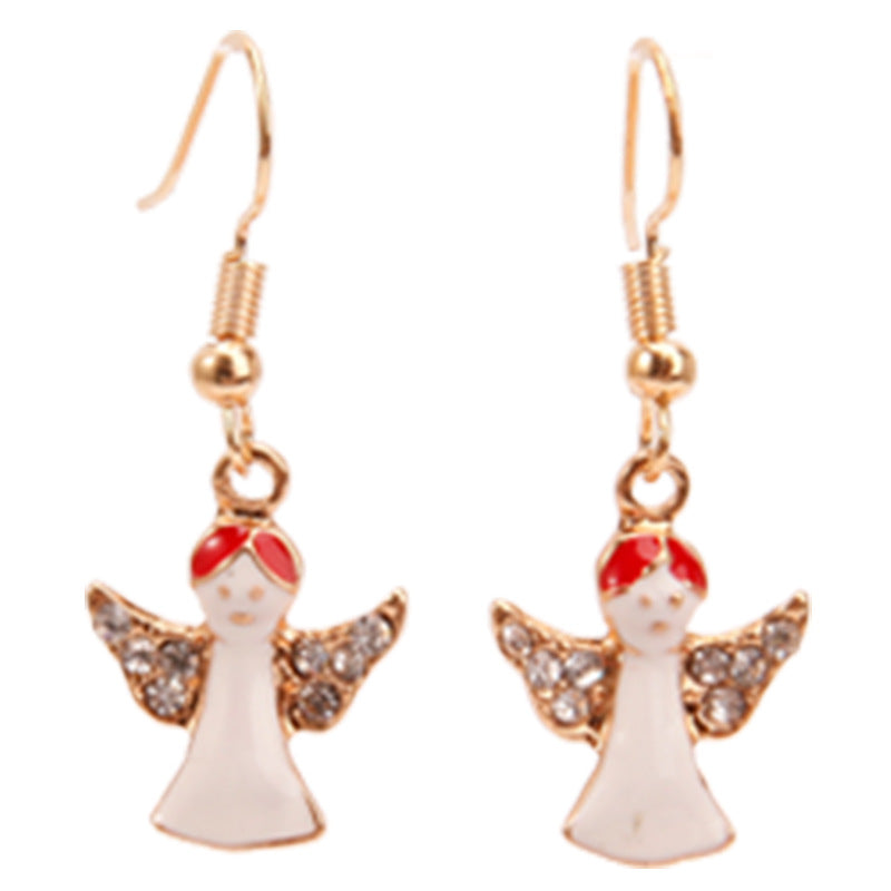 Wholesale Christmas Alloy Oil Drop Christmas Tree Snowflake Earrings ACC-ES-Bingl005