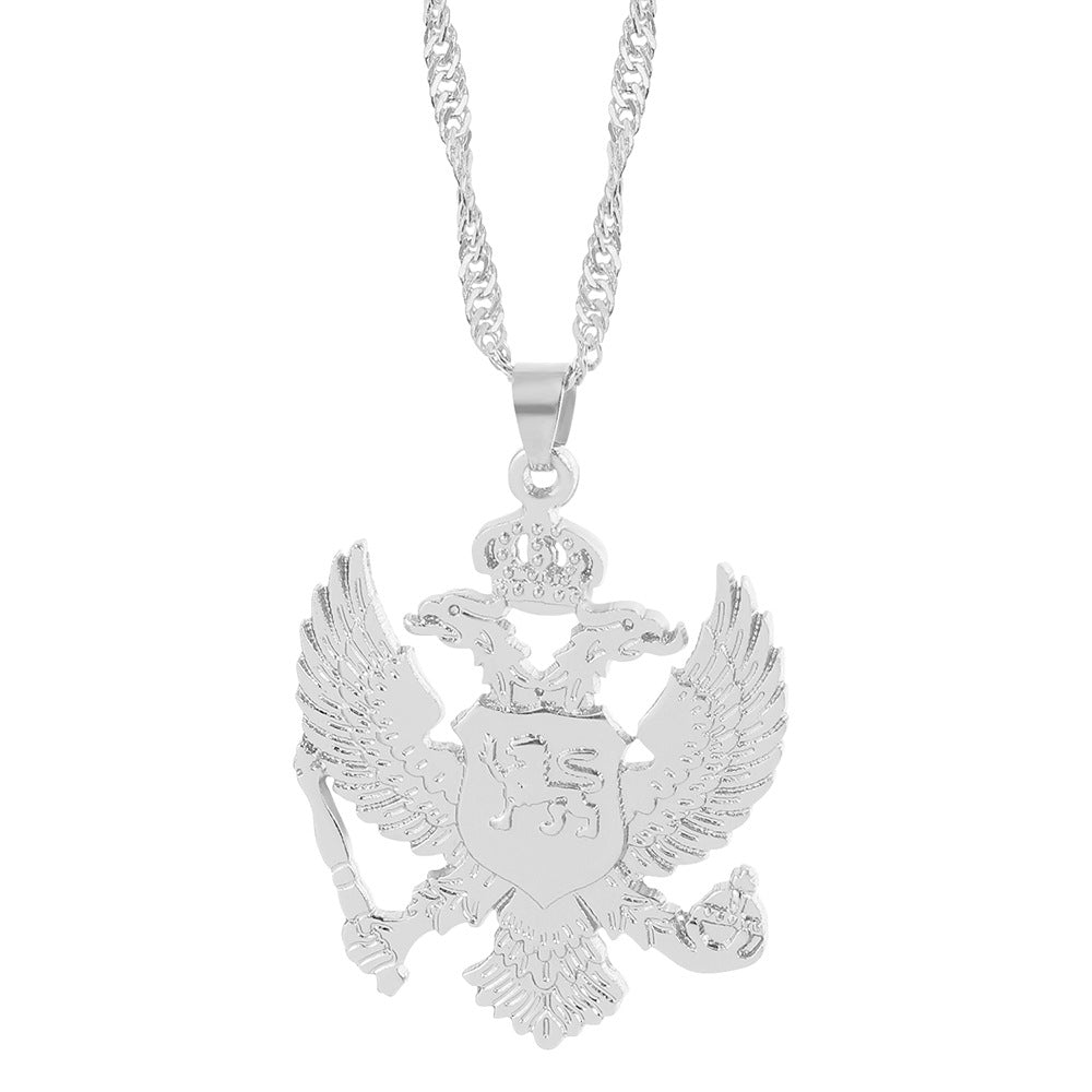 Wholesale  Eagle Necklace Alloy Electroplated Hollow Eagle Pendant Necklace
