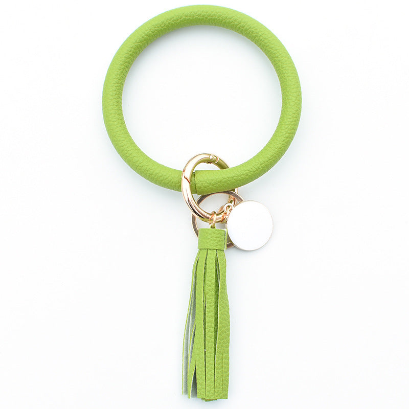 Wholesale Solid Color Leather Wristlet Keychain ACC-KC-QiuXue004