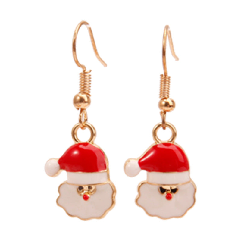 Wholesale Christmas Alloy Oil Drop Christmas Tree Snowflake Earrings ACC-ES-Bingl005