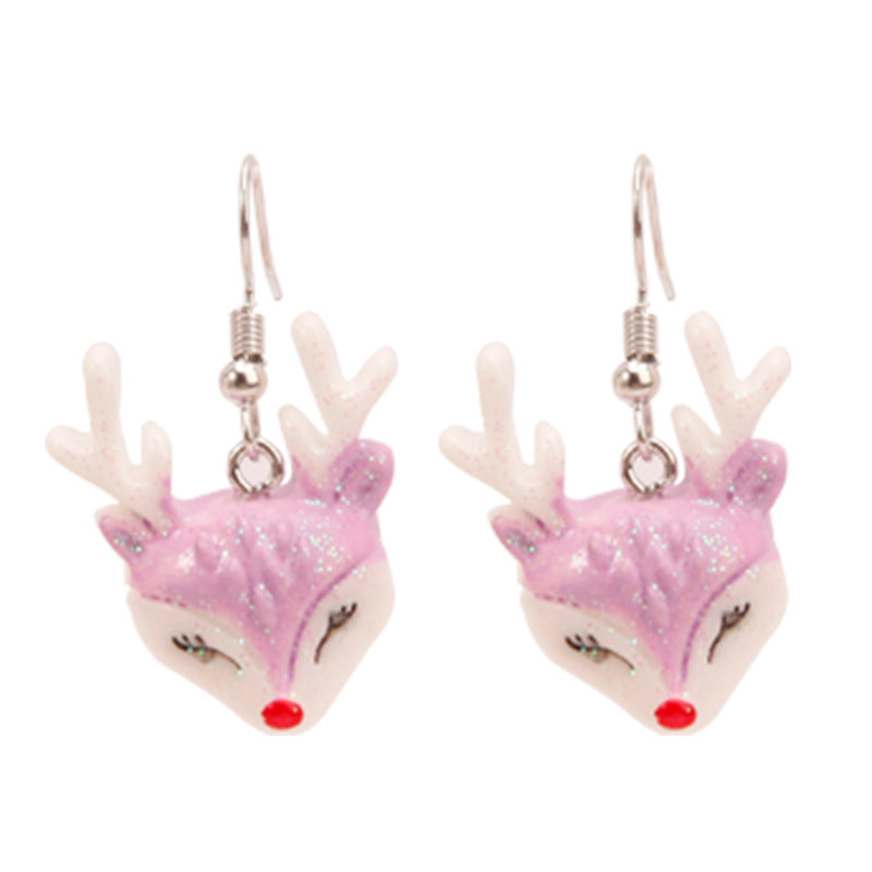 Wholesale Christmas Alloy Oil Drop Christmas Tree Snowflake Earrings ACC-ES-Bingl005