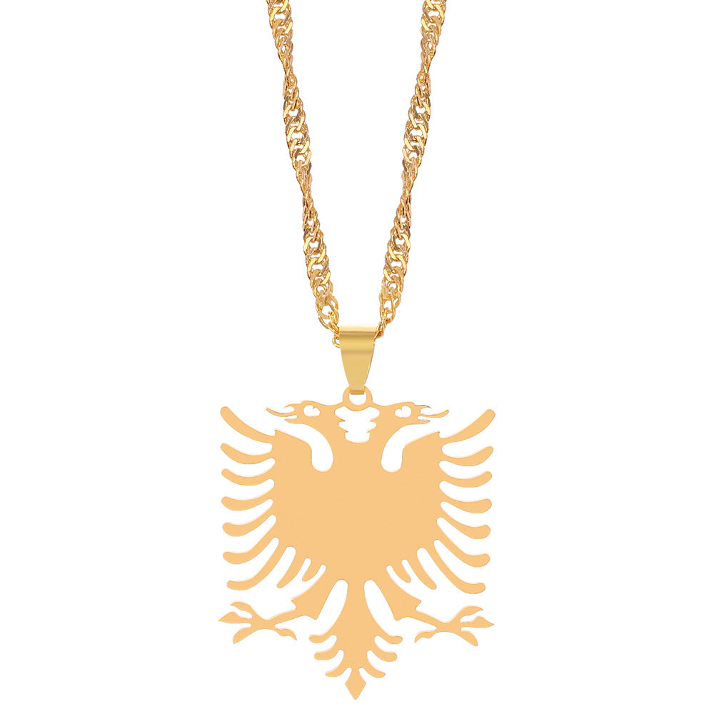 Wholesale  Eagle Necklace Alloy Electroplated Hollow Eagle Pendant Necklace