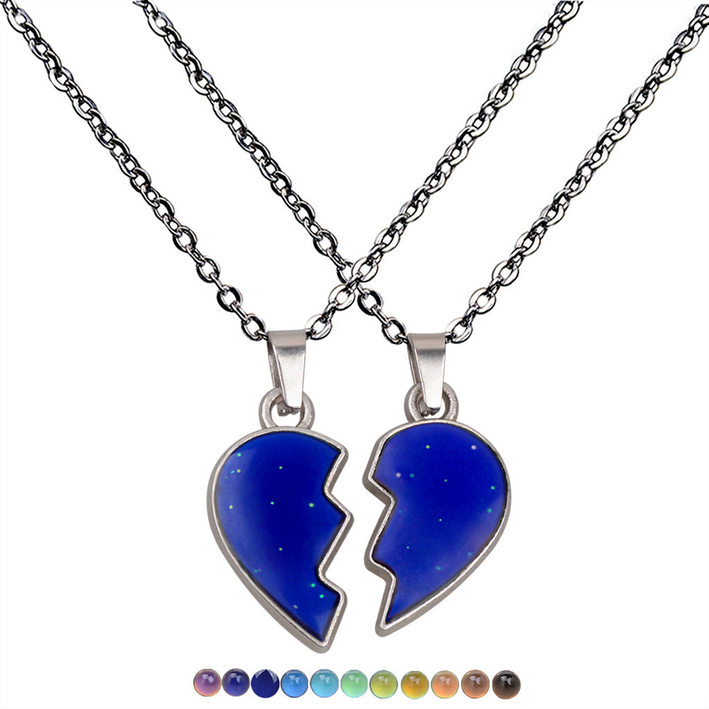 Wholesale Angel Wings Love Thermochromic Necklace Stainless Steel Chain ACC-NE-Hour004