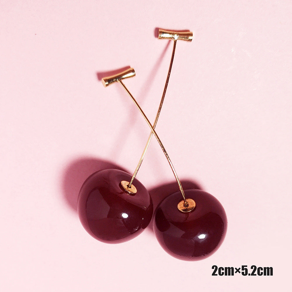 Wholesale Cute Fruit Cherry Long Earrings ACC-ES-WaNao001