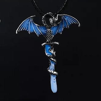 Wholesale Long flying dragon sword luminous retro necklace