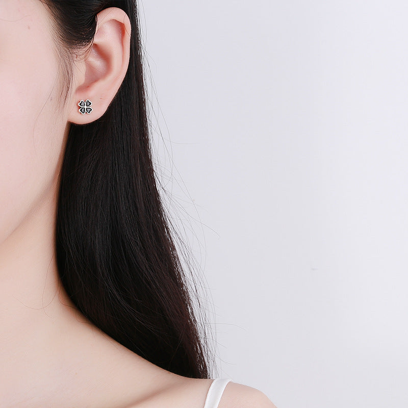 Wholesale S925 Sterling Silver Four Leaf Clover Earrings ACC-ES-ChaoXuan002