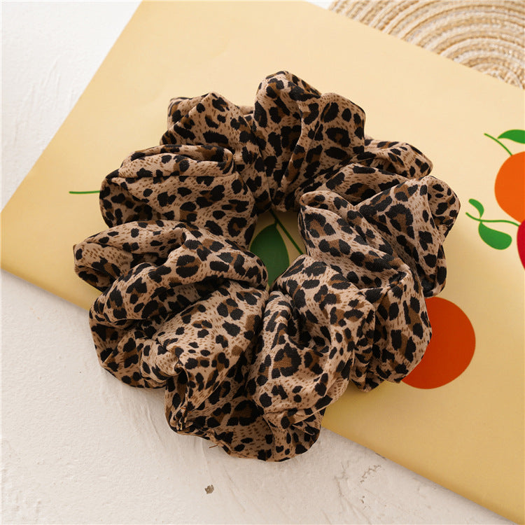 Wholesale 12pcs Oversized Fabric Leopard Print Hair Scrunchies ACC-HS-SanTai019