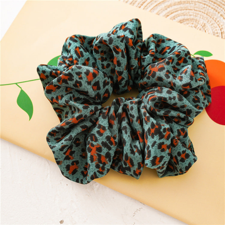 Wholesale 12pcs Oversized Fabric Leopard Print Hair Scrunchies ACC-HS-SanTai019