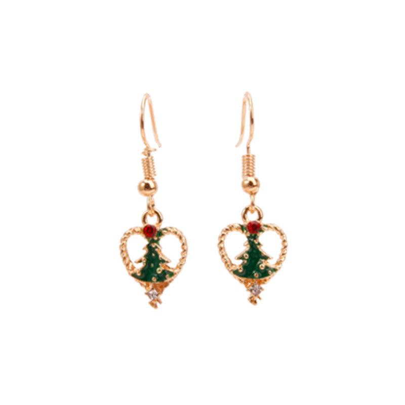 Wholesale Christmas Alloy Oil Drop Christmas Tree Snowflake Earrings ACC-ES-Bingl005