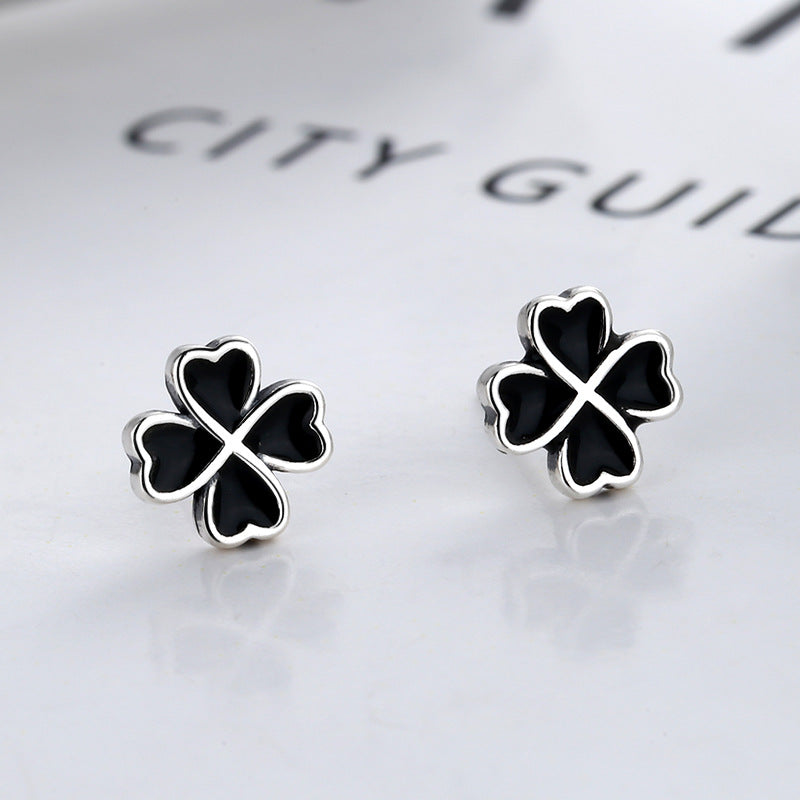 Wholesale S925 Sterling Silver Four Leaf Clover Earrings ACC-ES-ChaoXuan002