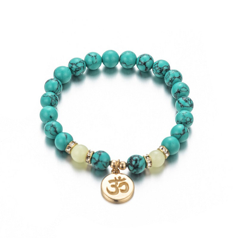 Wholesale  Letters Sanskrit Luminous Pendant Elastic Bracelet