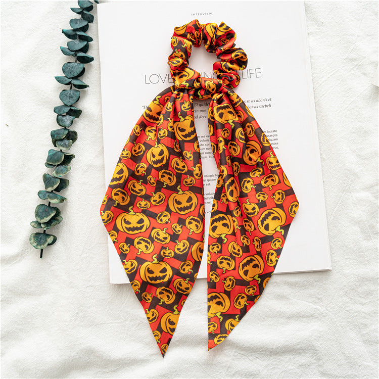 Wholesale 12pcs Christmas Hair Band Halloween Ponytail Ribbon Large Intestine Hair Bands ACC-HS-SanTai011