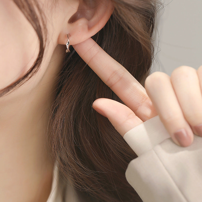 Wholesale Silver Plated Twisted Earrings Stylish Everyday Wear Jewelry Accessory