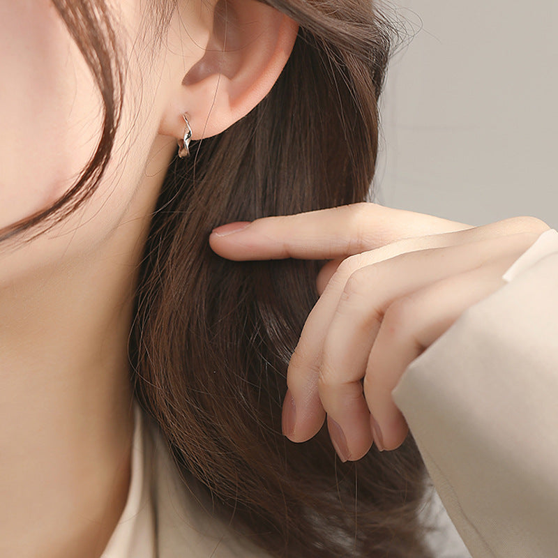 Wholesale Silver Plated Twisted Earrings Stylish Everyday Wear Jewelry Accessory