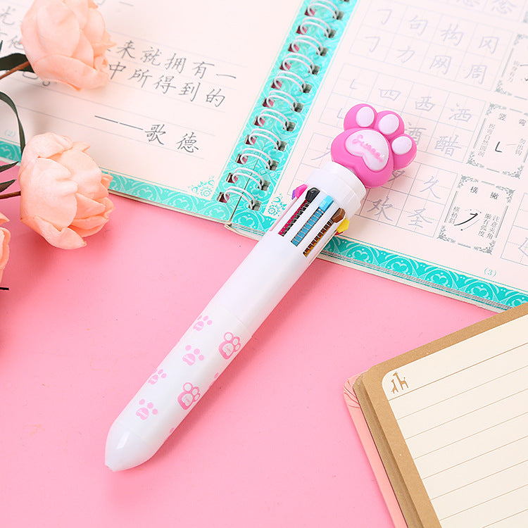 Wholesale  ten color ballpoint pen  push ballpoint pen