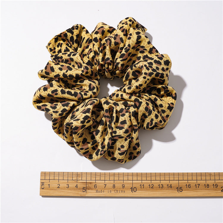 Wholesale 12pcs Oversized Fabric Leopard Print Hair Scrunchies ACC-HS-SanTai019