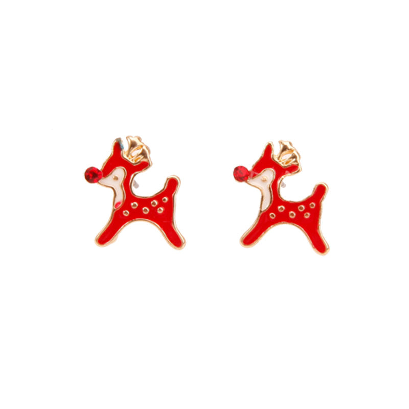 Wholesale Christmas Alloy Oil Drop Christmas Tree Snowflake Earrings ACC-ES-Bingl005