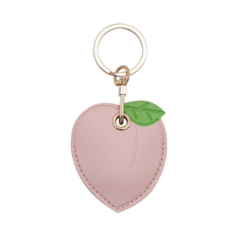 Wholesale Fruit Print Drop Shaped PU Leather Card Holder Keychain Cute Bag Charm Boutique Resale Gift