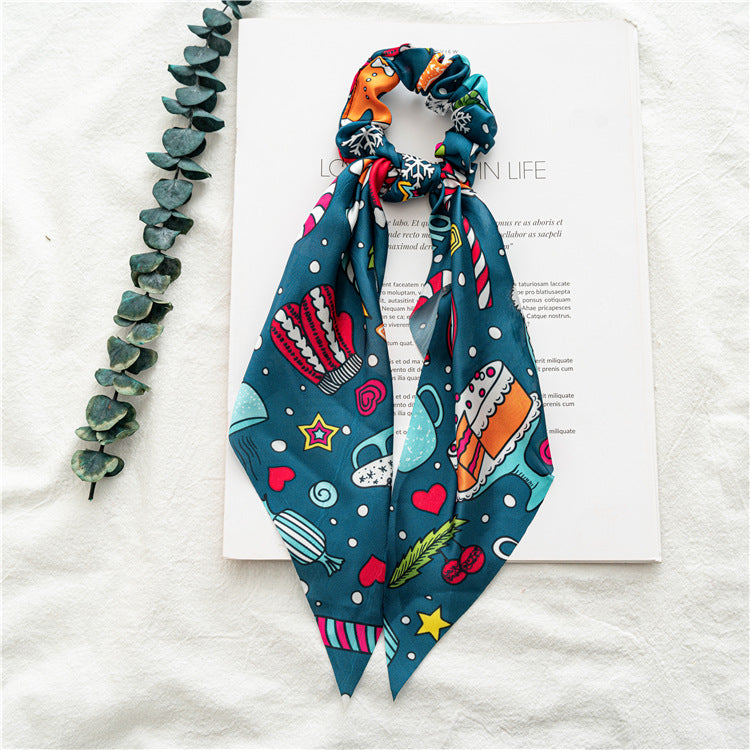 Wholesale 12pcs Christmas Hair Band Halloween Ponytail Ribbon Large Intestine Hair Bands ACC-HS-SanTai011