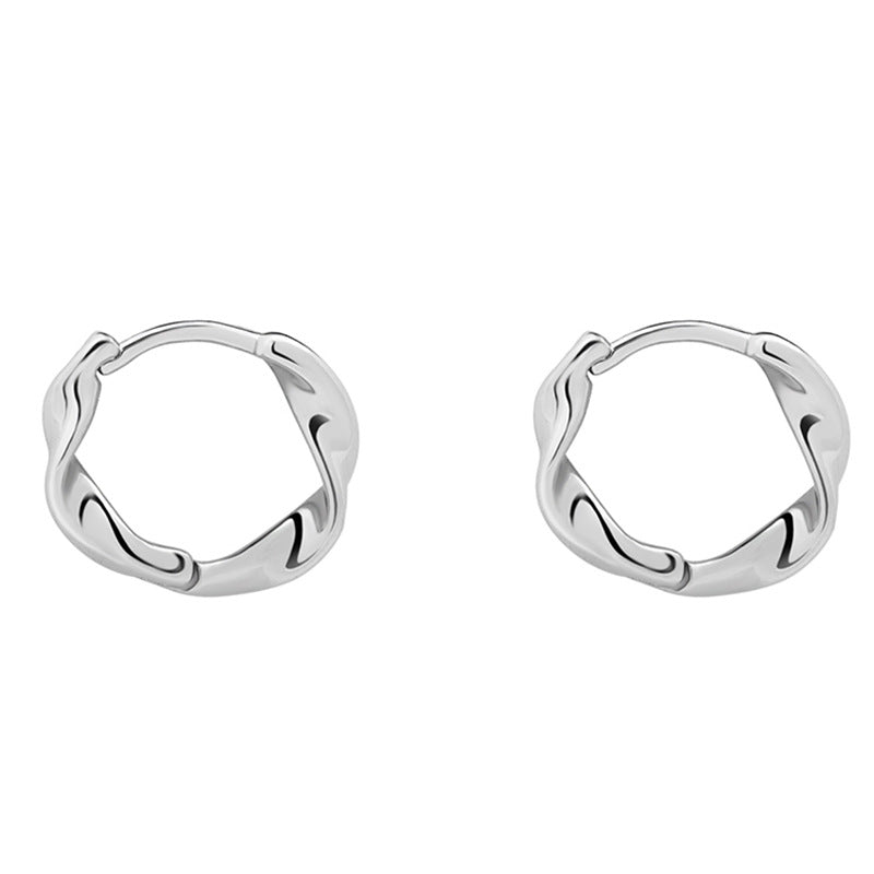 Wholesale Silver Plated Twisted Earrings Stylish Everyday Wear Jewelry Accessory