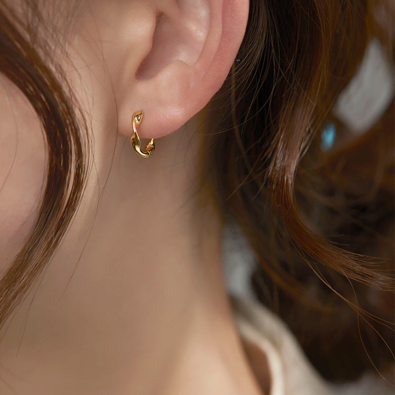 Wholesale Silver Plated Twisted Earrings Stylish Everyday Wear Jewelry Accessory