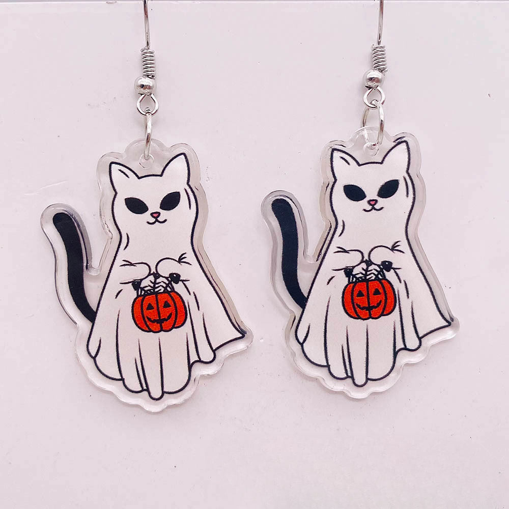 Wholesale Halloween Pumpkin Acrylic Drop Earrings ACC-ES-Chengy003