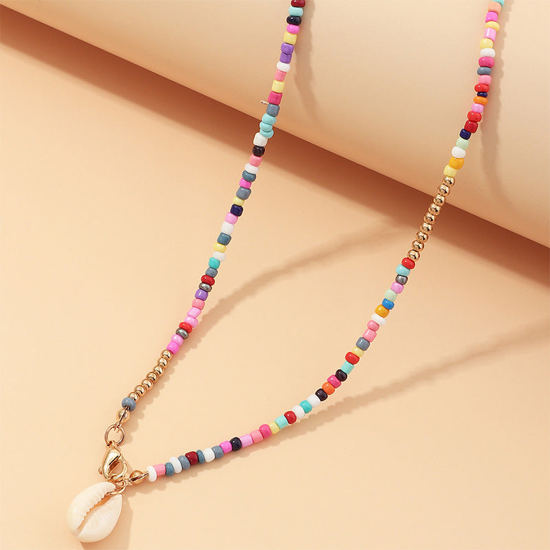 Wholesale  Bohemian Color Bead Necklace Colorful Shell Necklace