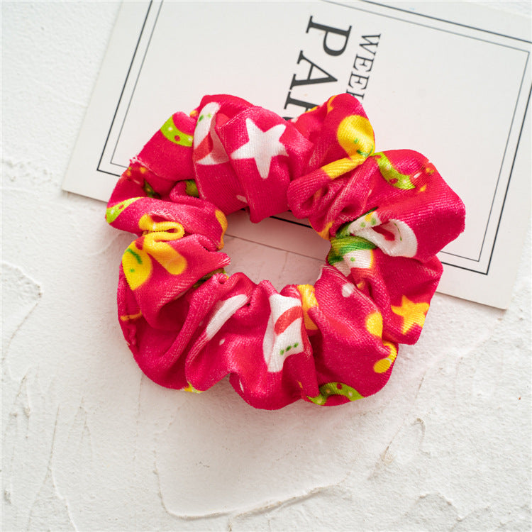 Wholesale 12pcs Christmas Flannel Hair Bands Hair Scrunchies ACC-HS-SanTai010