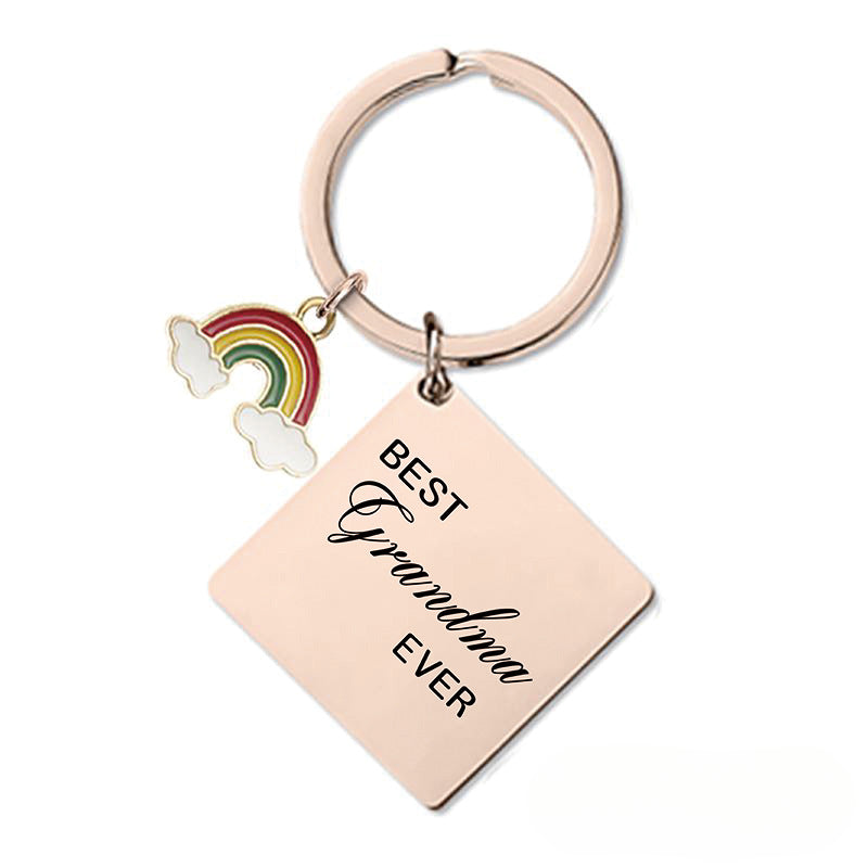 Wholesale Mother's Day Gift Metal Square Keychain ACC-KC-Ganggu007