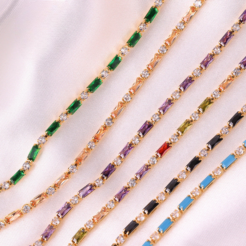 Wholesale Colorful Zircon Necklace Three Piece Set Retro Style Choker Necklace ACC-NE-Ruib001