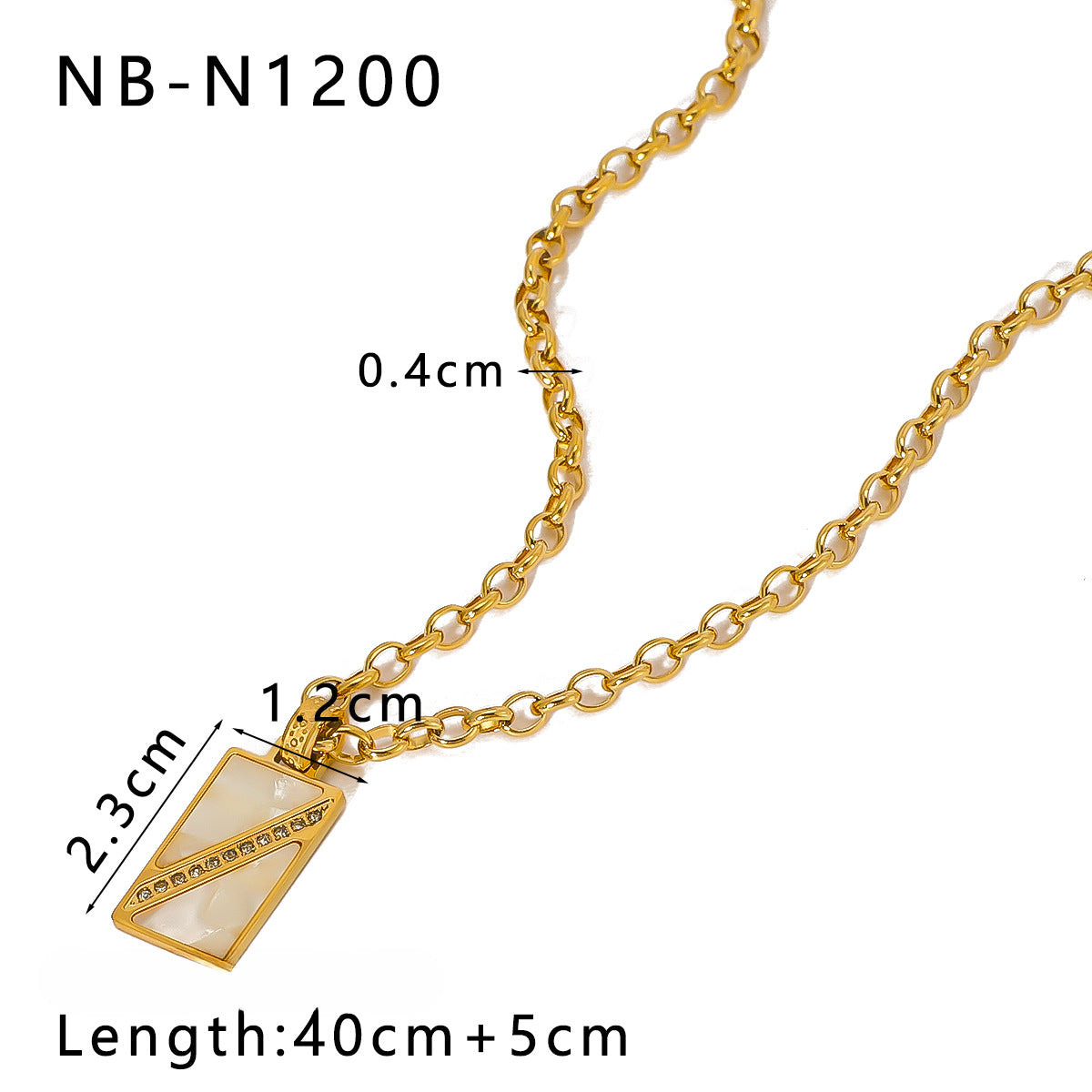 Wholesale Vintage Love Geometric Pendant Inlaid Zircon Natural Stone Stainless Steel Necklaces ACC-NE-XinY007