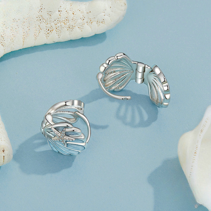 Wholesale Blue Starfish Shell Earrings S925 Sterling Silver Earrings ACC-ES-YinZhiyun001