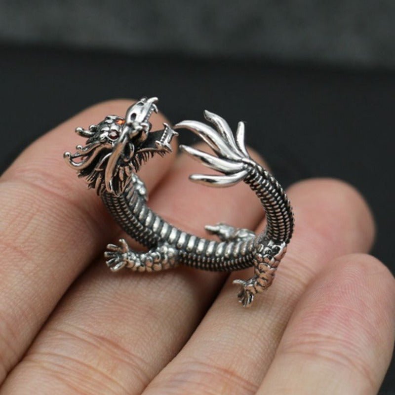Wholesale Men's Chinese Dragon Head Ring ACC-RS-YuMei001