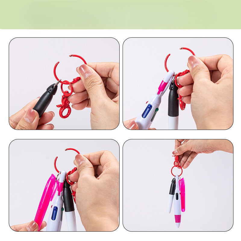 Wholesale Four Color Ballpoint Pen Mountaineering Clip Highlighter Set Keychains ACC-KC-DiGuo001