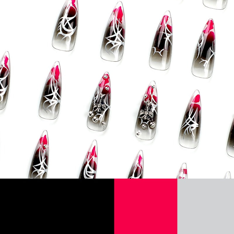 Wholesale 24 Pieces/box Dark Cross Nails Kits Nail Stickers ACC-NS-LeFan222