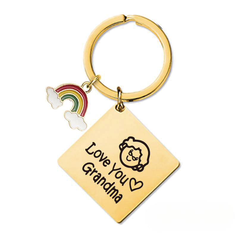 Wholesale Mother's Day Gift Metal Square Keychain ACC-KC-Ganggu007