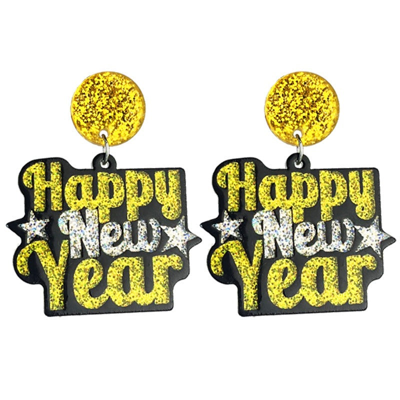 Wholesale  2 Pairs/pack Acrylic Fireworks Champagne Toast Shining Earrings ACC-ES-HY190