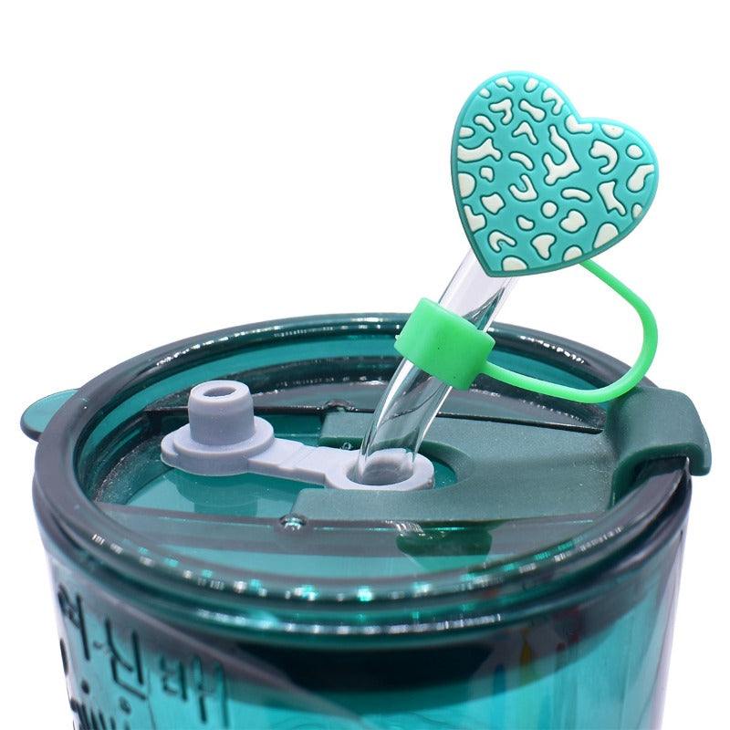 Wholesale Random 100pcs Love Denim Series 10mm PVC Soft Straw Tube Cap ACC-SCR-RYY117