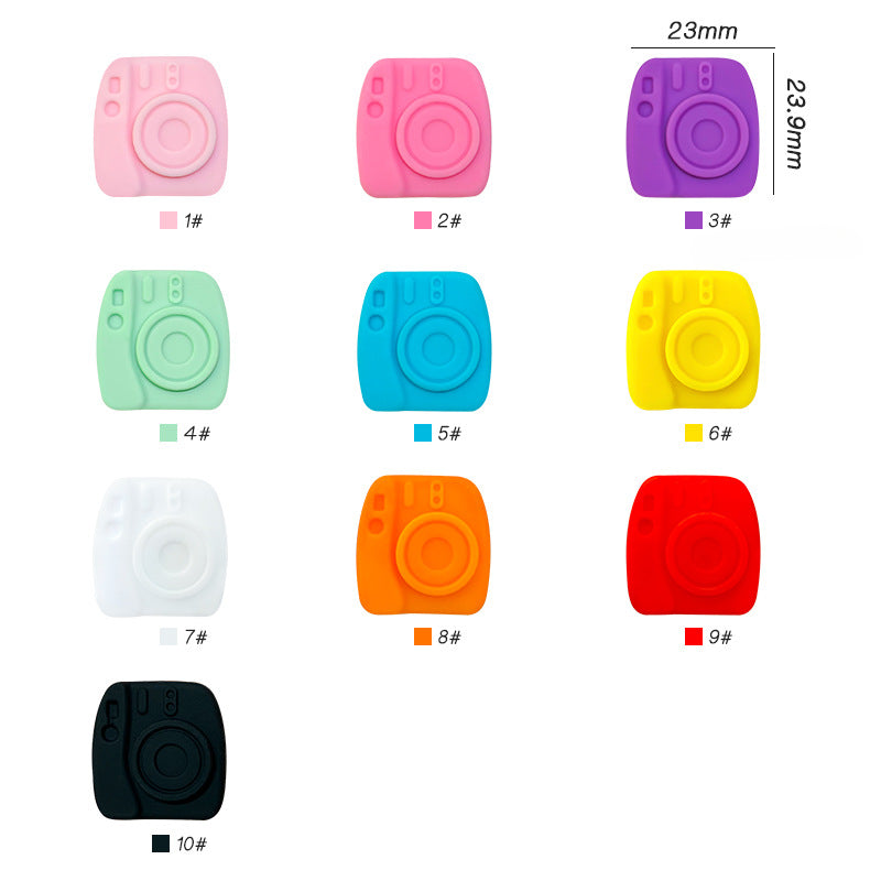 Wholesale 10pcs Solid Color Simulation Camera Beads Irregular Silicone Loose Beads DIY Accessories Focal Beads ACC-BDS-WDX224