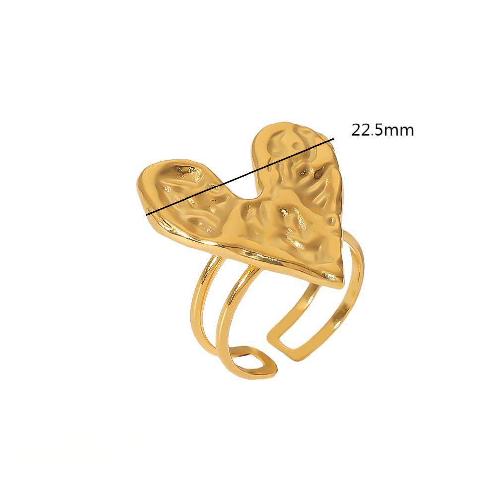Wholesale Vintage 18K Gold Stainless Steel Lava Love Jewelry Set Hearts Rings Titanium Rings ACC-RS-LiQuan001