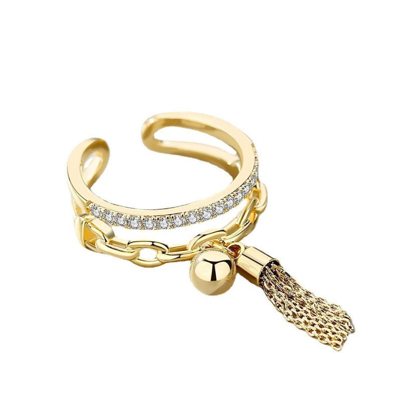 Wholesale Geometric Open Rings with Tassels ACC-RS-YuMei005