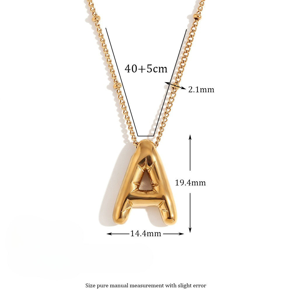 Wholesale Stainless Steel Plated 18K Gold Lettered Pendant Necklace ACC-NE-Mengj002