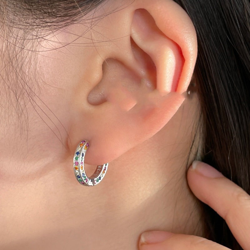 Wholesale Korean Style Colored Zircon Diamond Earrings ACC-ES-ZhiLing007