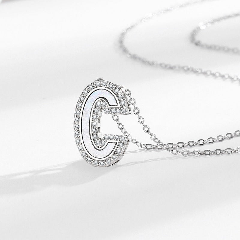 Wholesale Letter Colored Crystal Clavicle Necklaces ACC-NE-MeiLi001