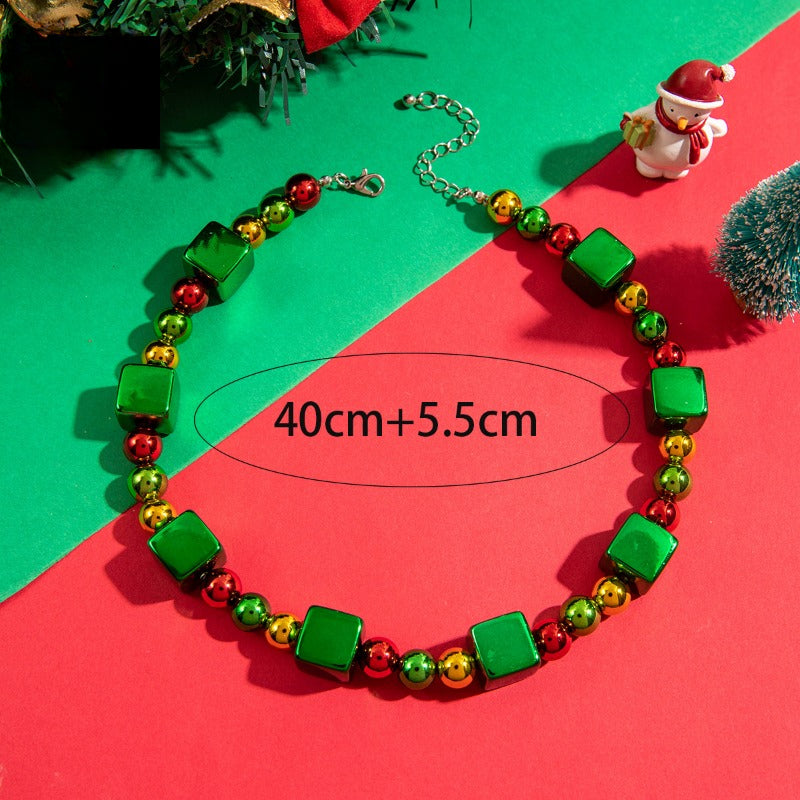 Wholesale Colorful Pumpkin Knotted Beaded Five-Pointed Star Christmas Necklace ACC-NE-YongGe013