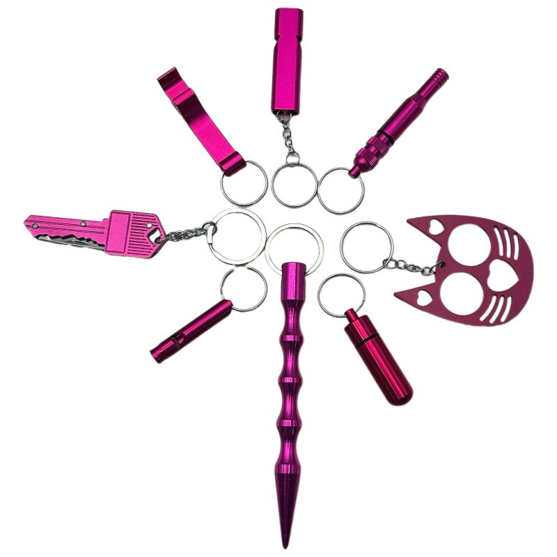 Wholesale 8pcs/set Outdoor Keychain Set Jewelry Accessories Keychain Pendant ACCHW-KC-KaBiao006