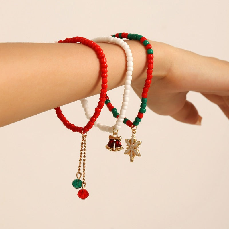 Wholesale 3pcs Christmas Ornaments Beaded Bracelet Three-Piece Set ACC-BT-Tiangao003
