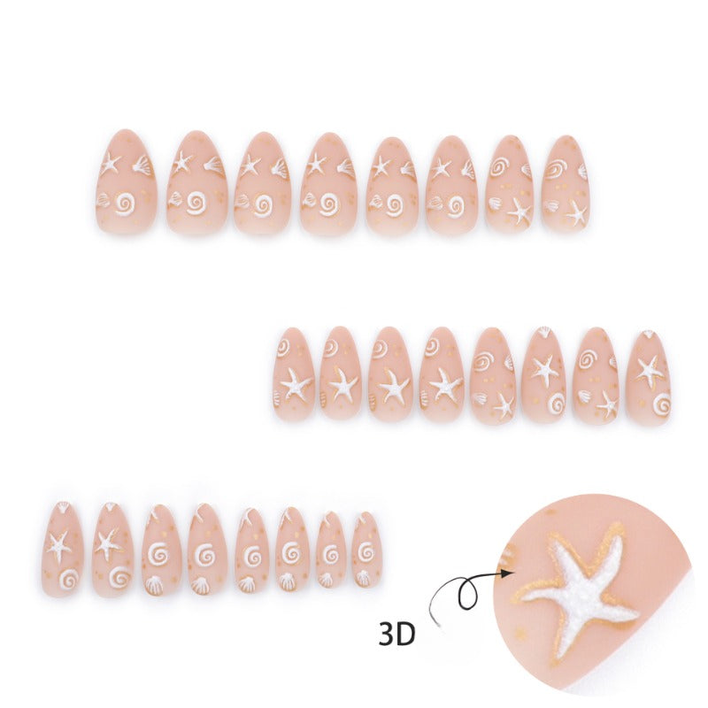 Wholesale 24 Pieces/box Ocean Shell Nails Kits Nail Stickers ACC-NS-LeFan213