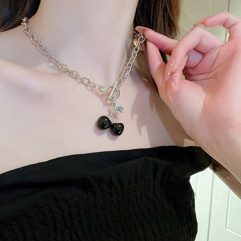 Wholesale High-grade Fruit Cherry OT Buckle Necklace  ACC-NE-JingQiao001