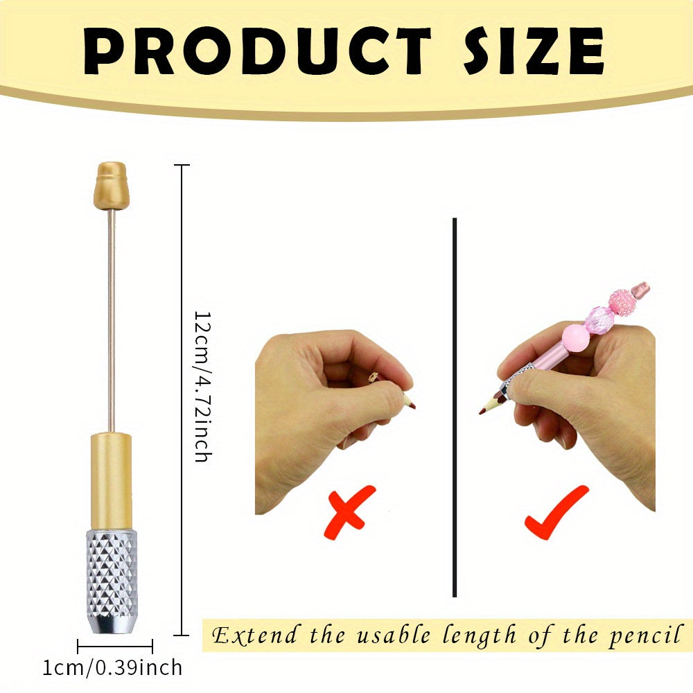 Wholesale DIY Beadable Pencil Extender Colorful DIY Beaded Pencil Lengthener Back to School DIY Gift Office DIY Craft Making